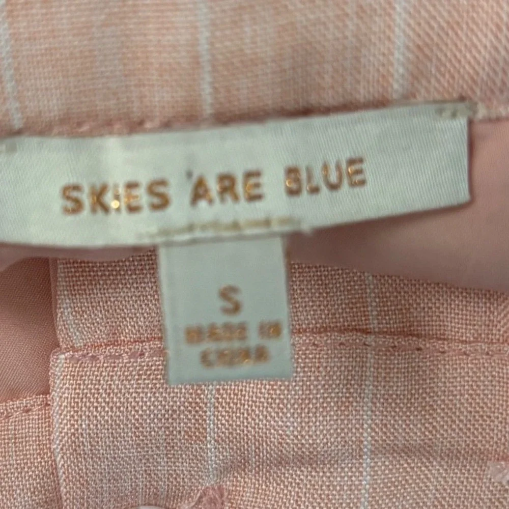 Skies are Blue Blush Pink Shorts with Belt and white‎ stripes Size Small